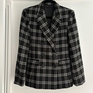 & Other Stories Black and White Plaid Blazer